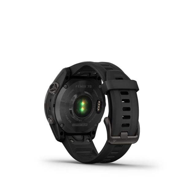 fenix 7s Sapphire Solar,Carbon Gray DLC with Black Silicone Band
