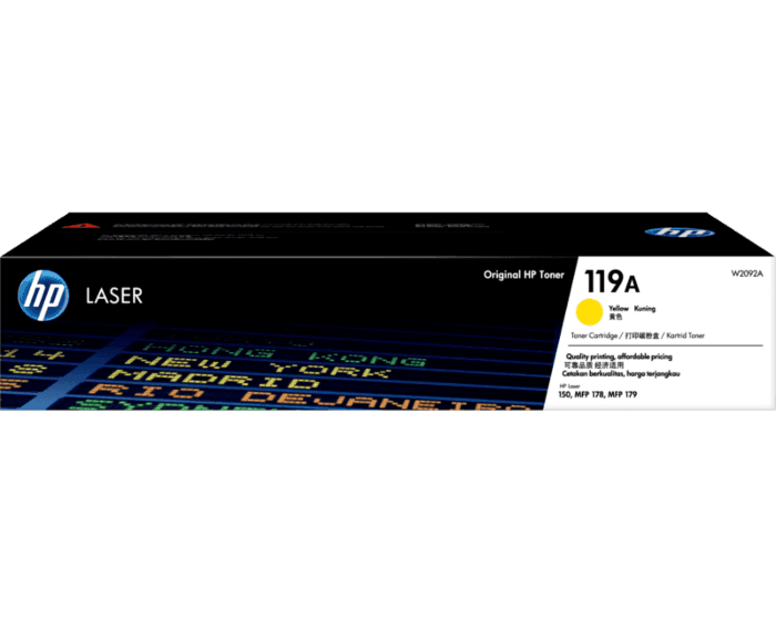 TONER HP W2092A 119A Yellow (150a/150nw/178nw/179fnw) : 700 แผ่น