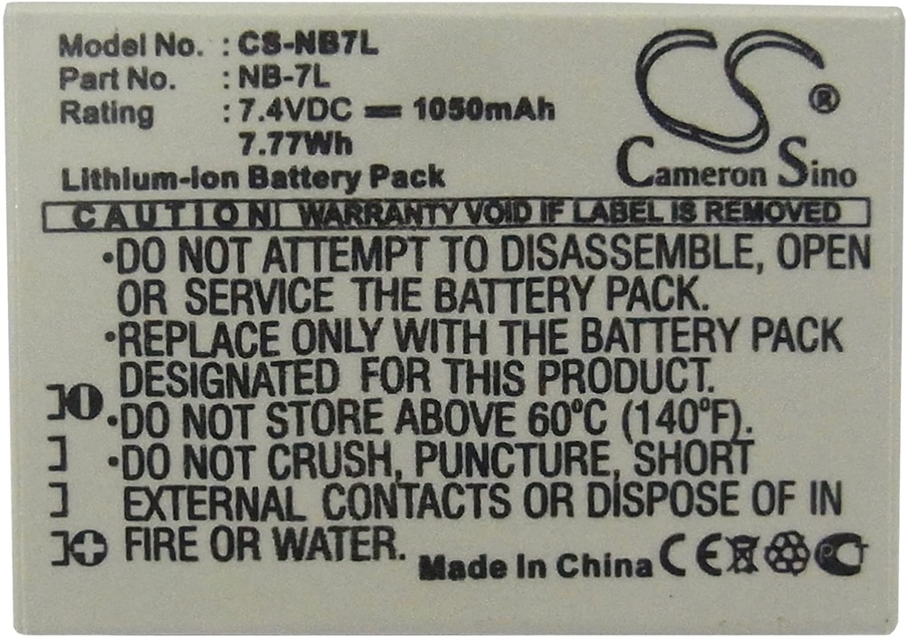 Camera Battery for CS-NB7L (Cameron Sino)