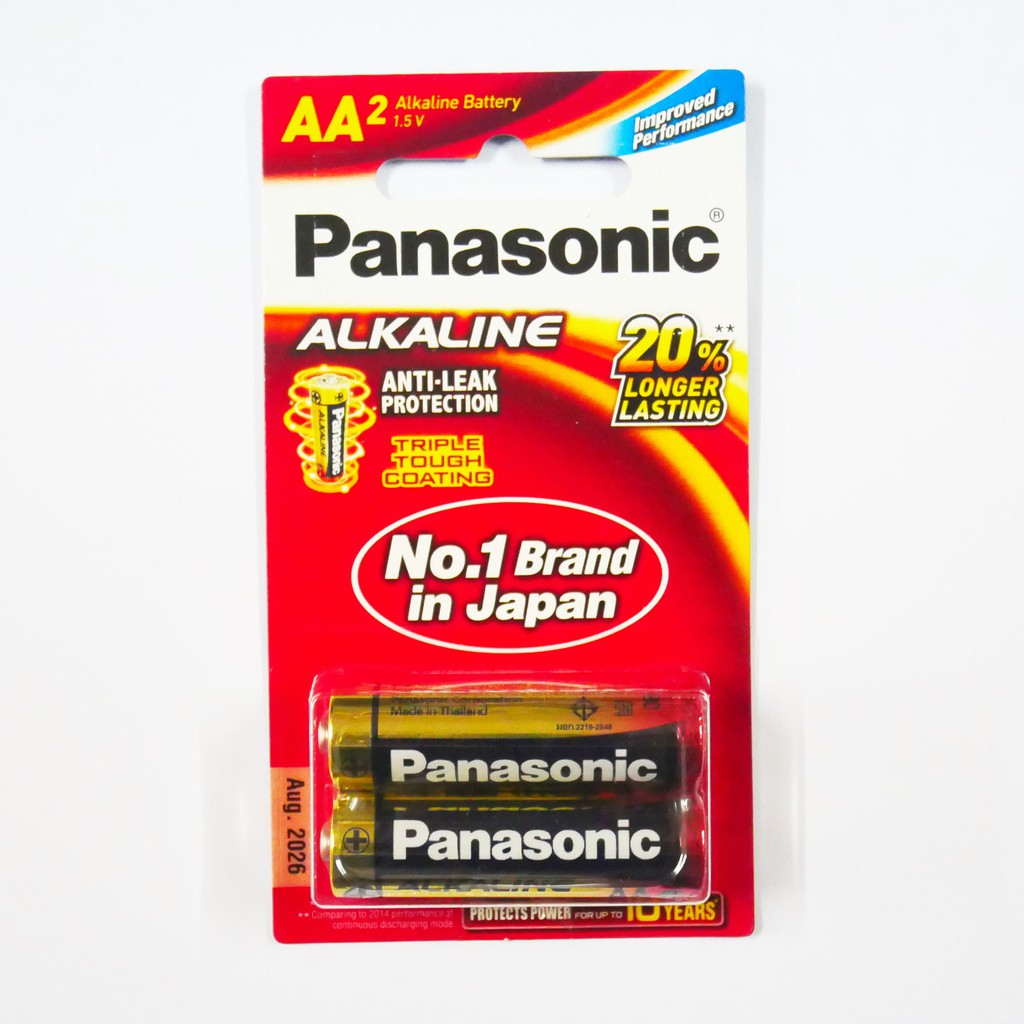 Panasonic ถ่านอัลคาไลน์ ขนาด AA LR6T/2B (แพ็ค 2 ก้อน)