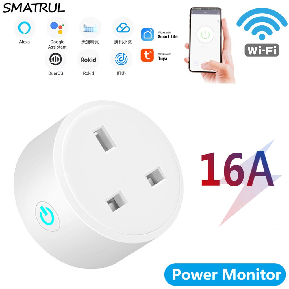 TUYA WIFI Smart Plug Universal 16A ควบคุมเปิด-ปิดไร้สาย : Maxkin