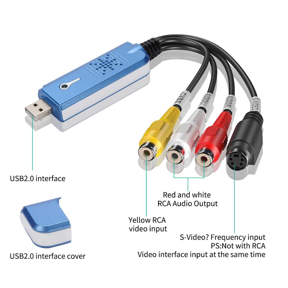 USB 2.0 Converter Audio Video Capture Grabber Adapter for Win XP 7 8 10 - intl
