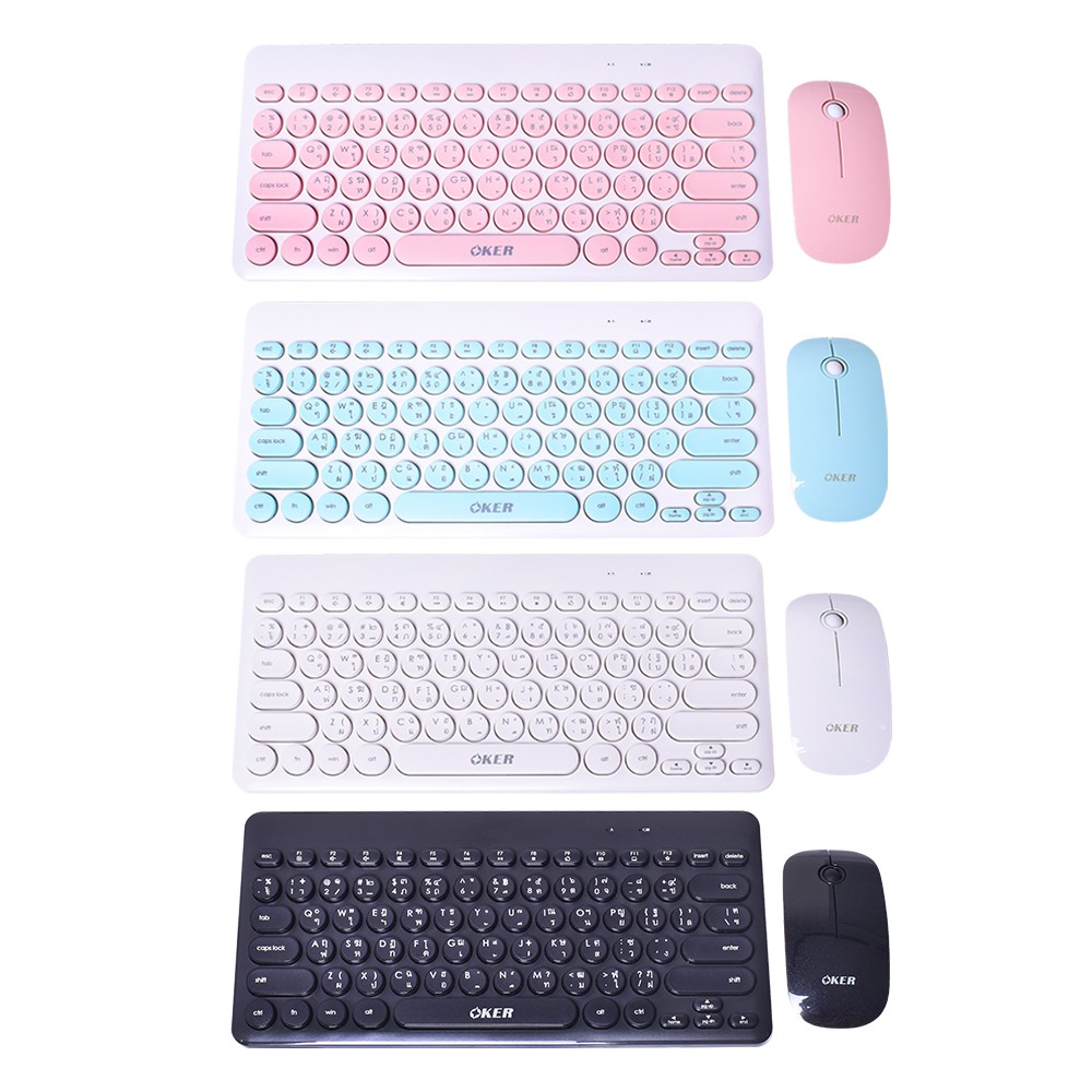Keyboard +Mouse Wireless OKER K885 คละสี :1Y