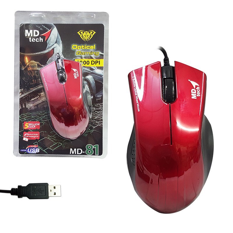 Mouse  MD-TECH Optical USB: MD-81 Red :1Y
