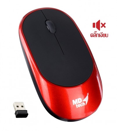 Mouse Wireless USB MD-TECH (RF-165) Black/Red :1Y