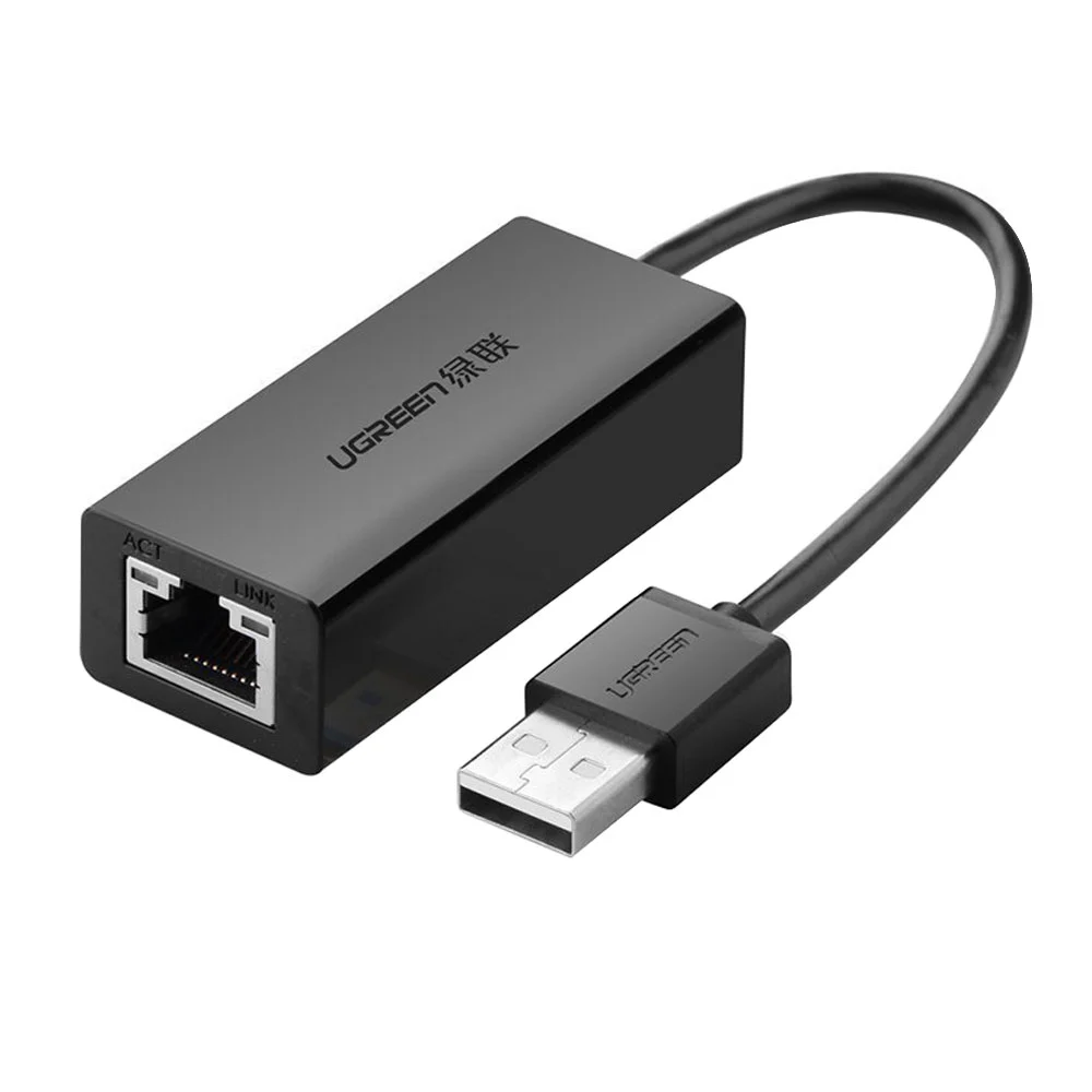 UGREEN USB 3.0 to RJ45 Ethernet Lan Adapter 10/100/1000Mbps (20256) Black :2Y