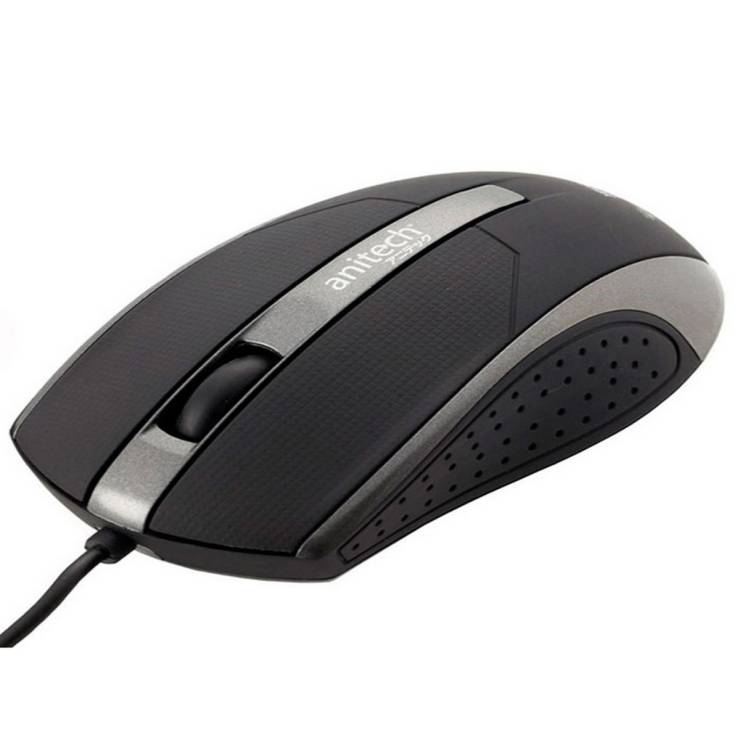 Mouse Anitech USB  A532 Black :1Y
