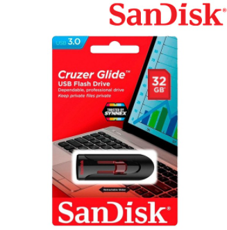 Flash Drive 32GB Sandisk CRUZER GLIDE 3.0 (SDCZ600_032G_G35):5Y