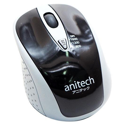 Mouse Anitech Wireless W214 (Gray):1Y