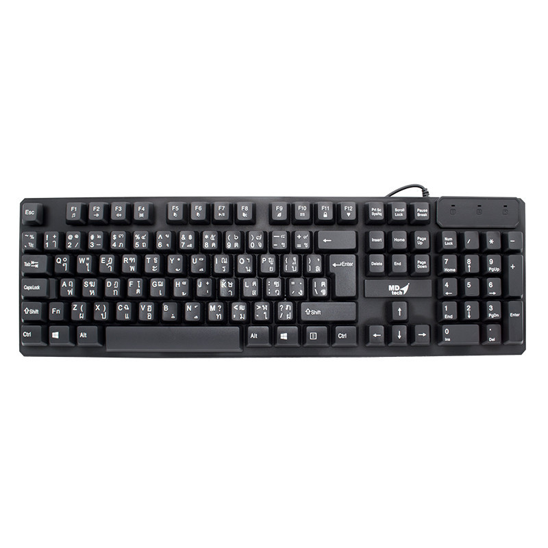 Keyboard MD-TECH USB : KB-702 Black :1Y