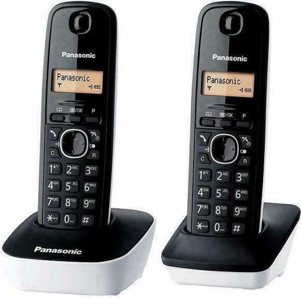 โทรศัพท์Panasonic ไร้สายแบบ 2 เครื่อง(สีดำ1สีขาว1) หน้าจอ LCD TG1612 :1Y