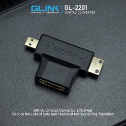 หัวแปลง Converter HDMI (F) TO Mini+Micro HDMI G-Link ( GL-2201) :1Y