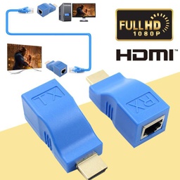 HDMI Extender to RJ45 Over Cat 5e/6 Network LAN Ethernet Adapter (60M) :รับประกัน 3 เดือน
