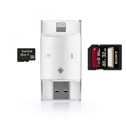 iReader 3 in 1 USB/Micro USB/Lighting Support TF/SD Card for IOS/Android : 6 เดือน
